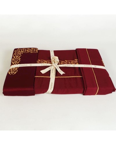 Yataq dəsti Ecocotton, ikinəfərlik, tünd qırmızı