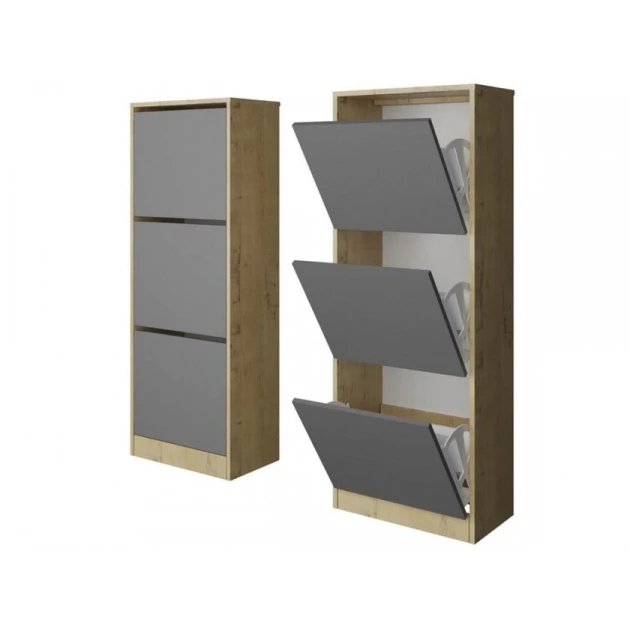 Ayaqqabı üçün tumba Art Mebel 77, laminat, antrasit, 130x50x30 sm