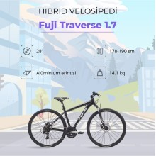 Hibrid velosiped Fuji Traverse 1.7, Size: M/L, 20.5