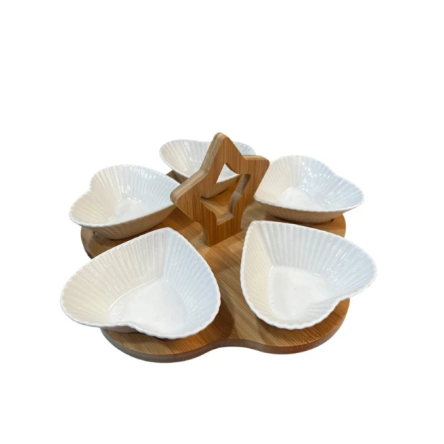 Çərəz qabı dəsti, ağ/qəhvəyi, 6 parça