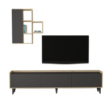 TV üçün tumba Ev Plus 12115857, LDSP, antrasit/bej, 180x31x47 sm