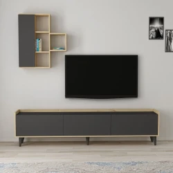 TV üçün tumba Ev Plus 12115857, LDSP, antrasit/bej, 180x31x47 sm TV üçün tumba Ev Plus 12115857, LDSP, antrasit/bej, 180x31x47 sm