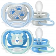 Əmziklər dəsti Philips AVENT Ultra Air SCF085/03, ortodontik, 6-18 ay, silikon, 2 əd, futlyar ilə, mavi