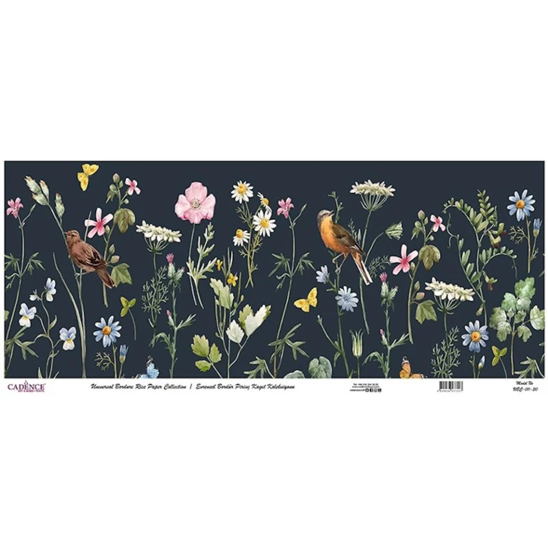 Рисовая бумага для декупажа Cadence Universal Bordure 30x68, UBC-011-30