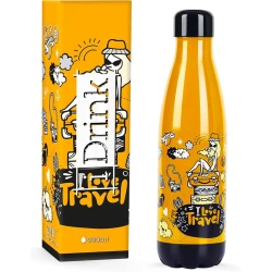 Termos I-Total ID0049 Travel Doodle, paslanmayan polad, sarı, 500 ml