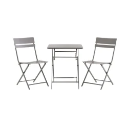 Комплект садовой мебели JUSK Aborg, стол и 2 стула, сталь, темно-песочный