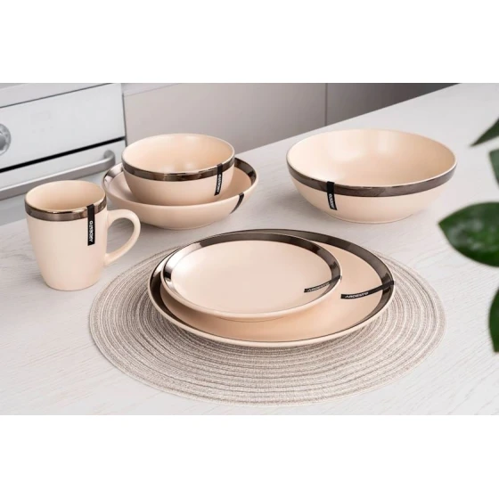 Тарелка Ardesto Liguria AR2919LCC, керамика, бежевая, 19 см