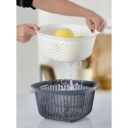 Дуршлаг BV13, пластик, белый/черный, 23x12см/13.5x24.5 см