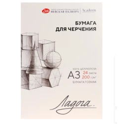 Папка с бумагой Ладога для черчения, А3, 200 г/м², 24 листов Папка с бумагой Ладога для черчения, А3, 200 г/м², 24 листов