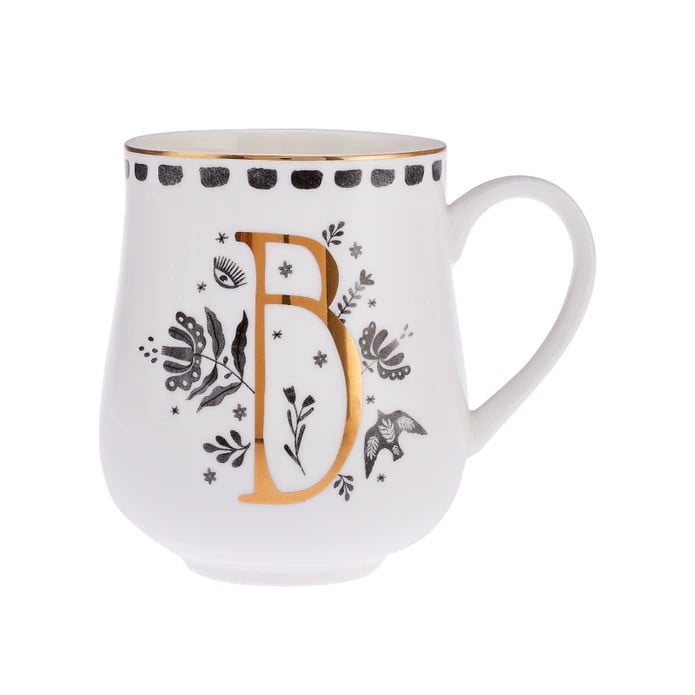 Чашка Emsan Artisan B Letter, фарфор, белая, 220 мл Чашка Emsan Artisan B Letter, фарфор, белая, 220 мл