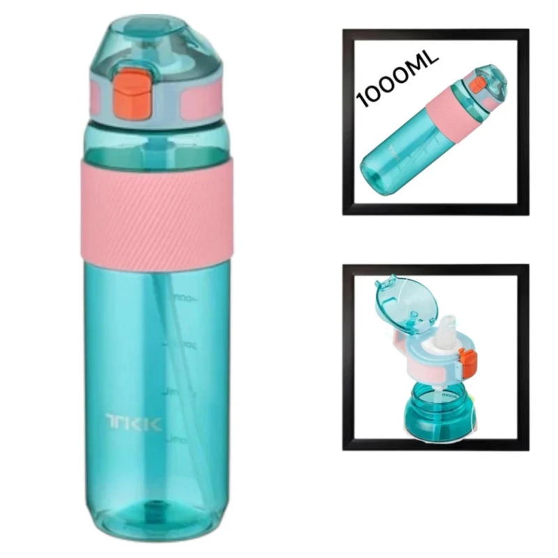 Спортивная бутылка Gymnic 1229099, голубой, пластик, 1000 мл