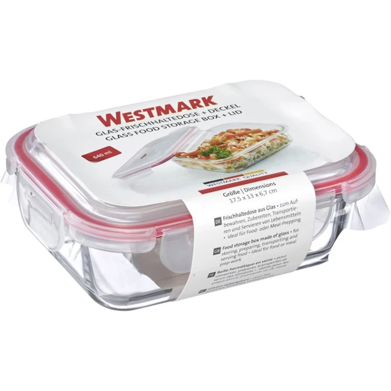 Контейнер Westmark, 640 мл, 17.5х13х6.7 см, стекло, прозрачный