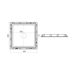 Lyuk qapağı LuxWares, 400x400 mm, plastik Lyuk qapağı LuxWares, 400x400 mm, plastik
