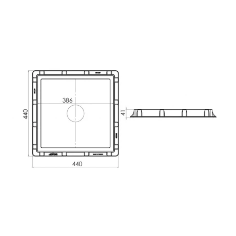 Крышка люка LuxWares, 400x400 мм, пластик