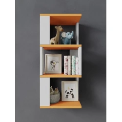 Полка настенная Art Mebel 16, ламинат, 68х30х20 см, оранжевая/белая Полка настенная Art Mebel 16, ламинат, 68х30х20 см, оранжевая/белая