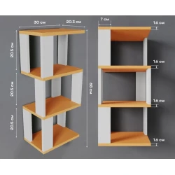 Полка настенная Art Mebel 16, ламинат, 68х30х20 см, оранжевая/белая Полка настенная Art Mebel 16, ламинат, 68х30х20 см, оранжевая/белая
