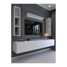 TV üçün tumba Ev Plus 12115637, LDSP, ağ, 180x35x35 sm
