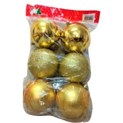 Набор елочных игрушек PR-1470, 6 шт, золотистый Набор елочных игрушек PR-1470, 6 шт, золотистый