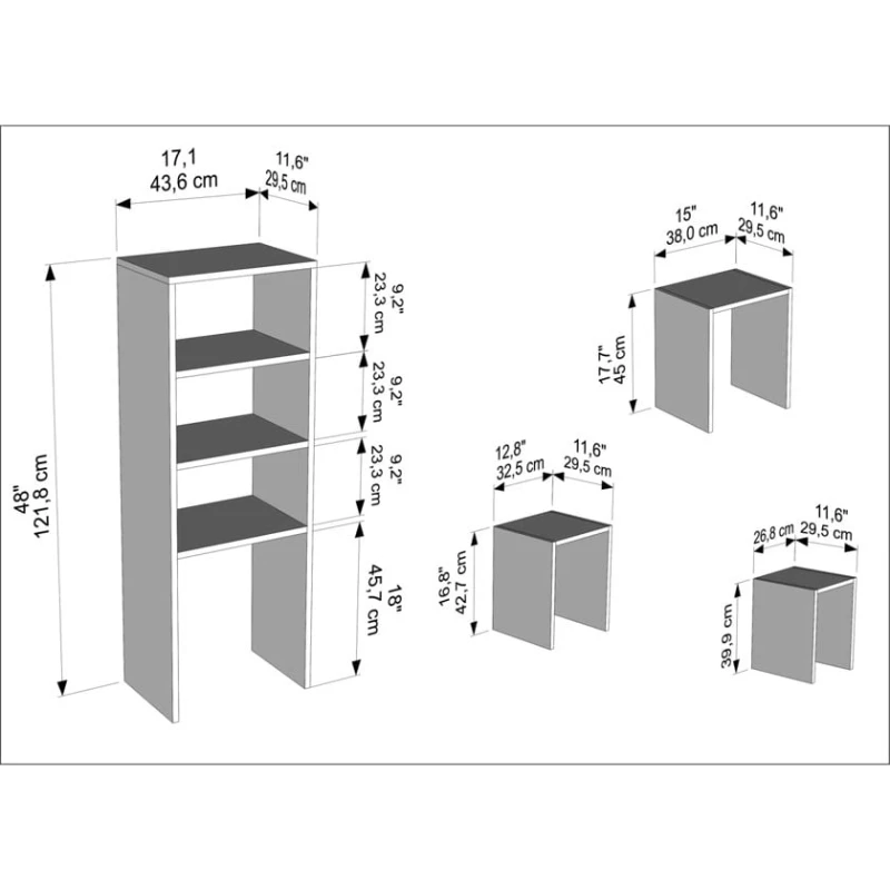 Стеллаж Elegant Wood ZARR229