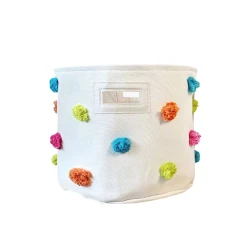 Детская корзина для игрушек Hom-me 105490, 37x30 см, ткань, белый