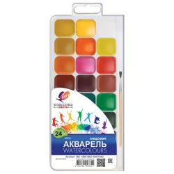 Краска Луч Классика акварельная, 24 цвета, с кисточкой