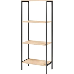 Стеллаж Mio Tesoro Joy Loft, ЛДСП/металл, черный/бежевый, 60x34x150 см