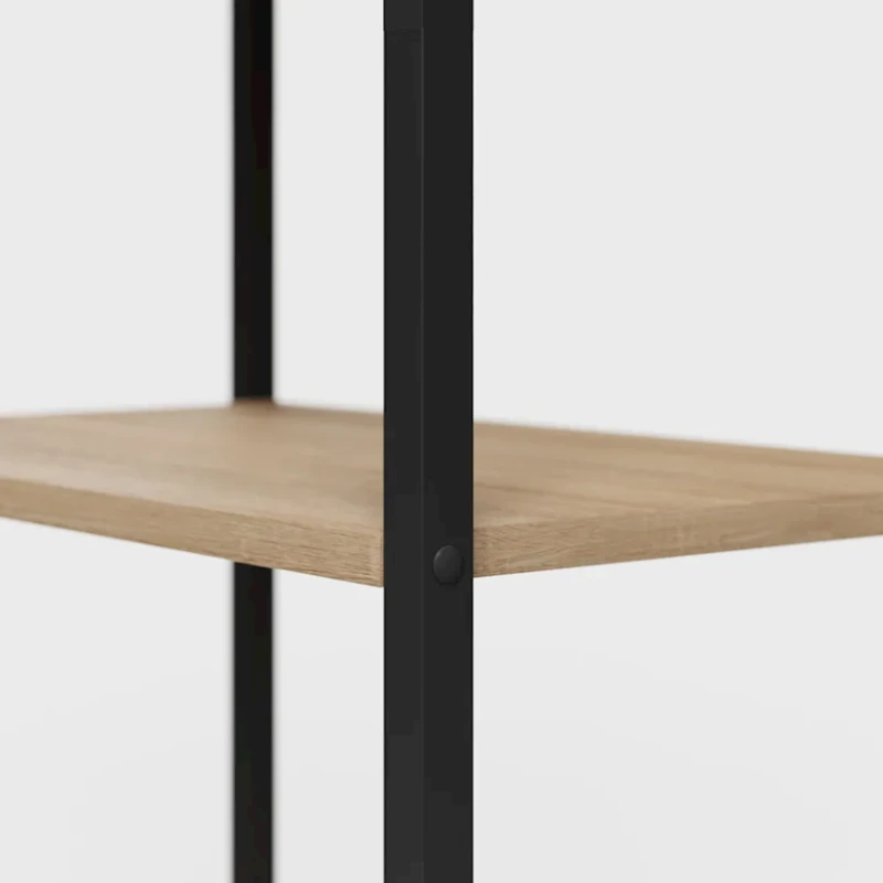 Стеллаж Mio Tesoro Joy Loft, ЛДСП/металл, черный/бежевый, 60x34x150 см Стеллаж Mio Tesoro Joy Loft, ЛДСП/металл, черный/бежевый, 60x34x150 см