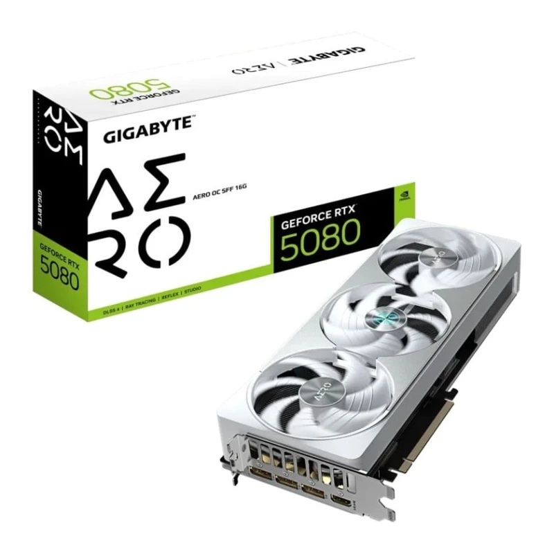 Видеокарта Gigabyte Geforce RTX 5080 Aero OC SFF 16GB (9VN5080AO-00-G10) Видеокарта Gigabyte Geforce RTX 5080 Aero OC SFF 16GB (9VN5080AO-00-G10)