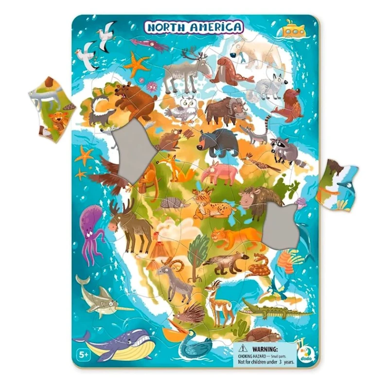 Пазл с рамкой DoDo Северная Америка 53 элемента Пазл с рамкой DoDo Северная Америка 53 элемента