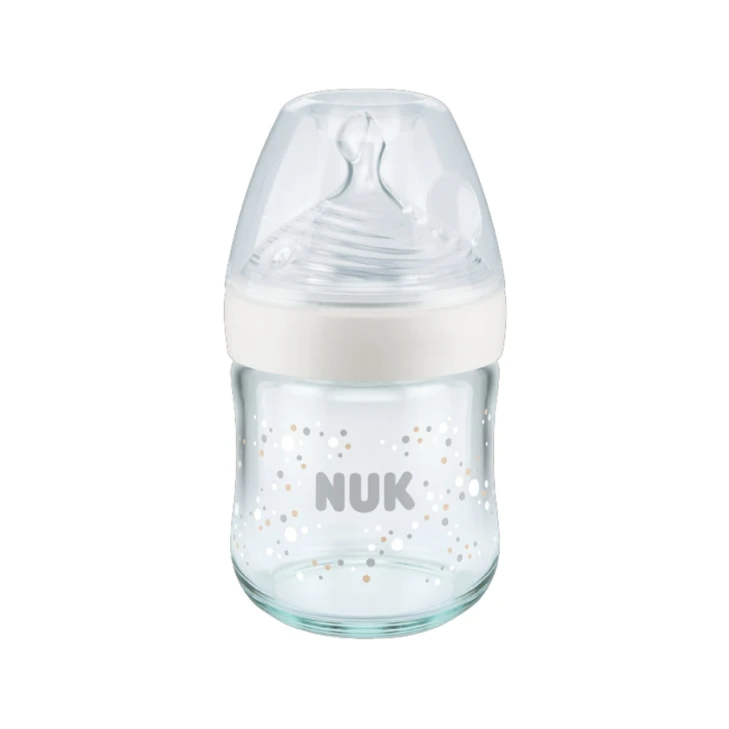 Qidalanma üçün qab Nuk Nature Sense, 120 ml, 0-6 ay, S ölçü, şüşə/silikon, məhsul çeşiddə Qidalanma üçün qab Nuk Nature Sense, 120 ml, 0-6 ay, S ölçü, şüşə/silikon, məhsul çeşiddə