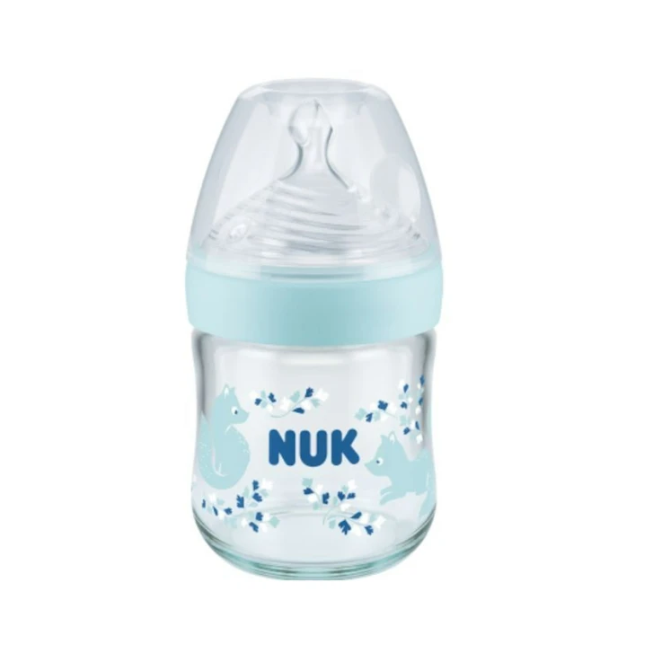 Qidalanma üçün qab Nuk Nature Sense, 120 ml, 0-6 ay, S ölçü, şüşə/silikon, məhsul çeşiddə Qidalanma üçün qab Nuk Nature Sense, 120 ml, 0-6 ay, S ölçü, şüşə/silikon, məhsul çeşiddə