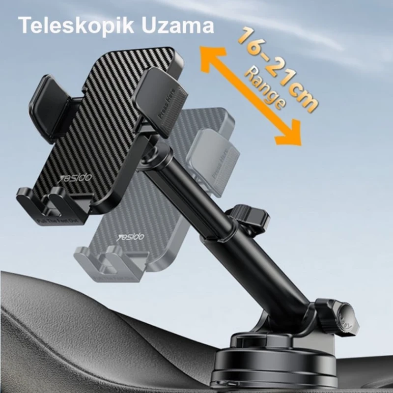 Telefon üçün avtomobil tutacağı Yesido C173 Black Telefon üçün avtomobil tutacağı Yesido C173 Black