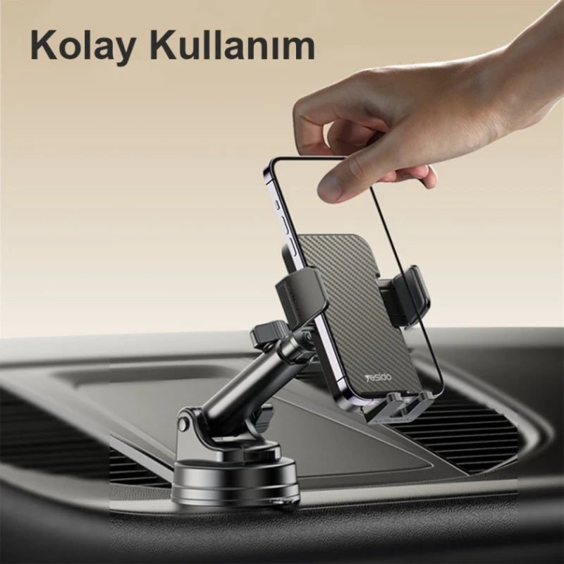 Telefon üçün avtomobil tutacağı Yesido C173 Black Telefon üçün avtomobil tutacağı Yesido C173 Black