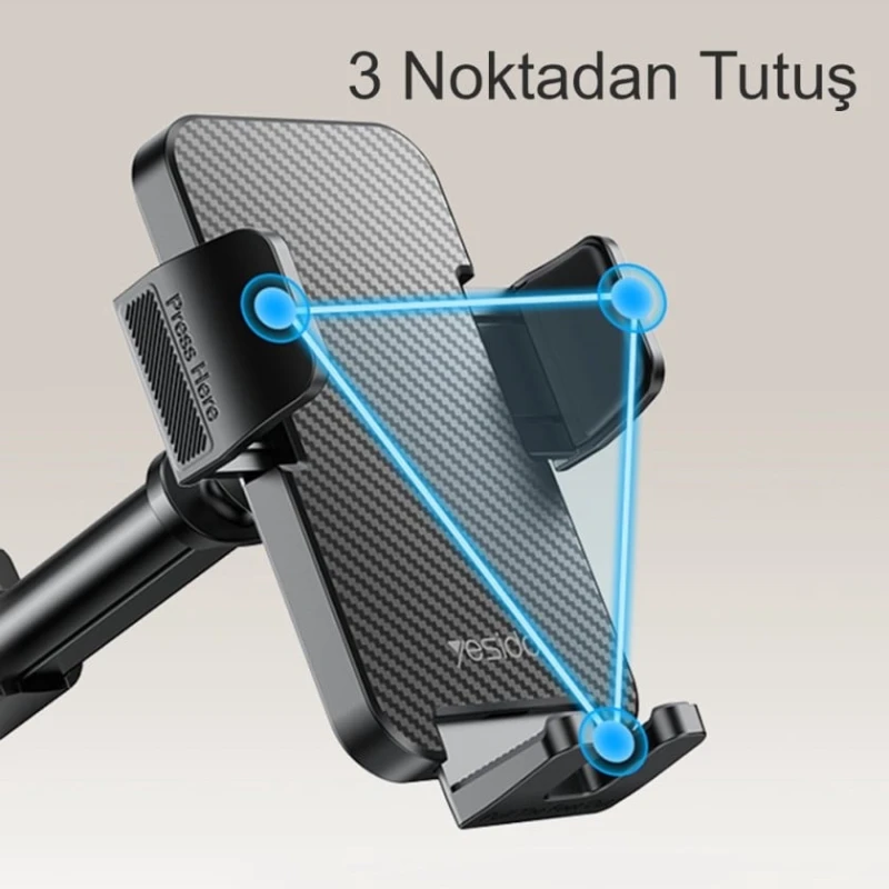 Telefon üçün avtomobil tutacağı Yesido C173 Black Telefon üçün avtomobil tutacağı Yesido C173 Black