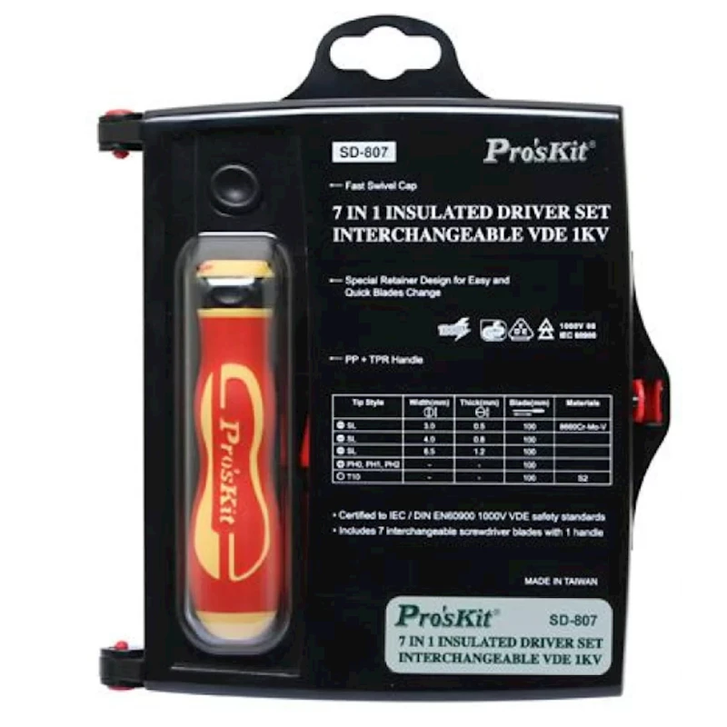 Набор диэлектрических отверток Proskit SD-807, 7 шт