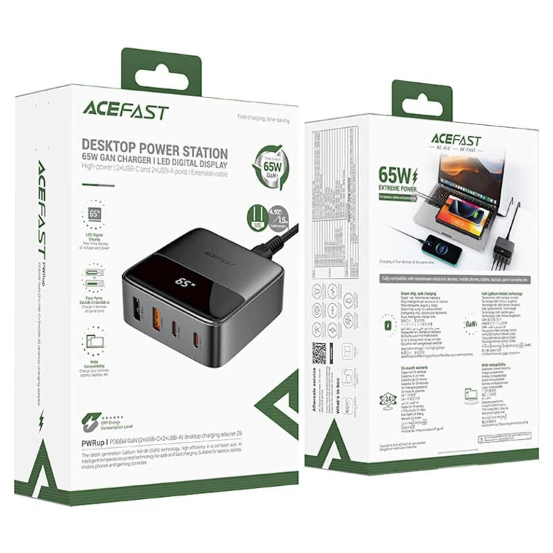 USB хаб Acefast Desktop Z6 PD65W GaN (2xUSB-C+2xUSB-A) US USB хаб Acefast Desktop Z6 PD65W GaN (2xUSB-C+2xUSB-A) US