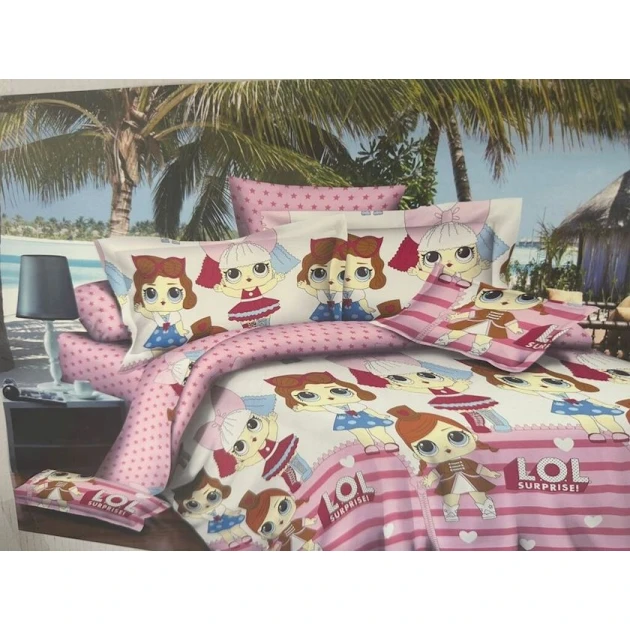 Uşaq yataq dəsti Blumarine YT-LL-038, bir yarım, pambıq, çəhrayı