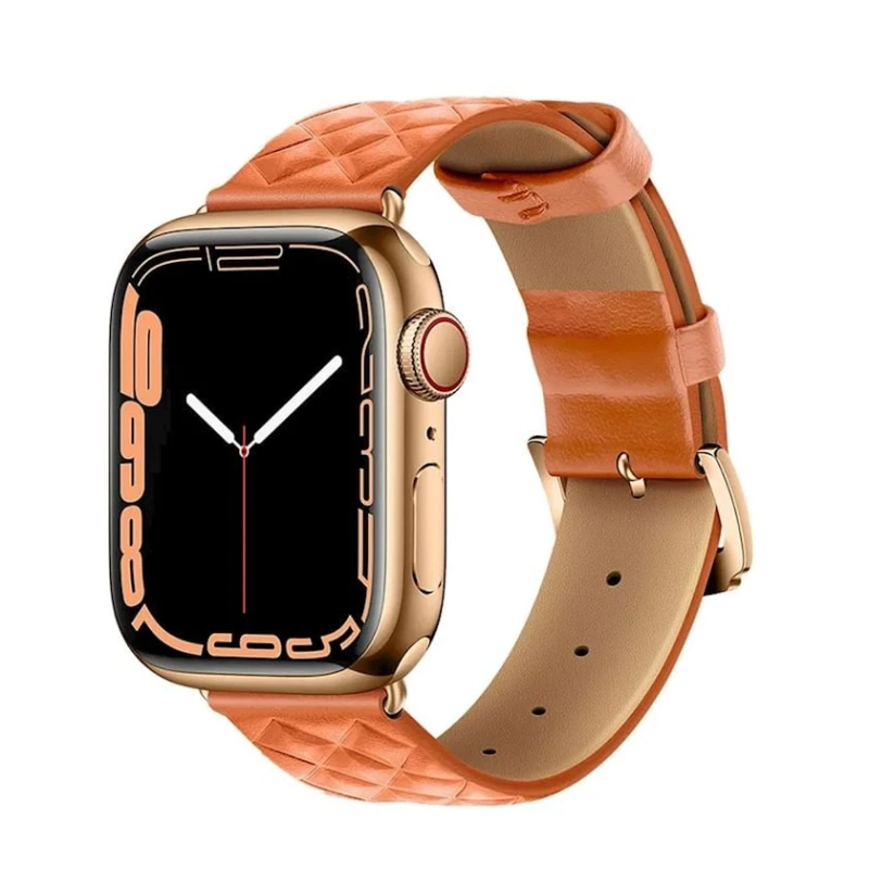 Ремешок Hoco WA18 Elegant Leather Series для Apple Watch 42/44/45/49 мм Orange Ремешок Hoco WA18 Elegant Leather Series для Apple Watch 42/44/45/49 мм Orange