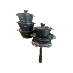 Набор кастрюль, гранит, черный, 11 предметов, 24/20/28/32 см Набор кастрюль, гранит, черный, 11 предметов, 24/20/28/32 см