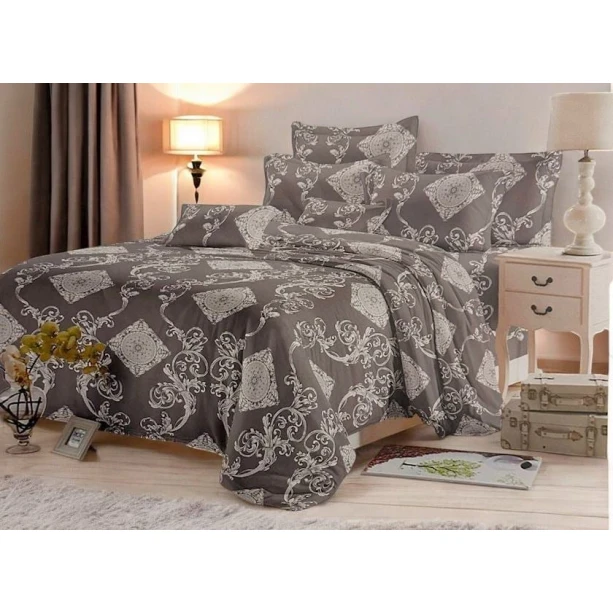 Комплект постельного белья Luxe Cotton 000493, пододеяльник 160х240 см, простыня 160х220 см, наволочка 50х70 см, односпальный, сатин, коричневый/бежевый Комплект постельного белья Luxe Cotton 000493, пододеяльник 160х240 см, простыня 160х220 см, наволочка 50х70 см, односпальный, сатин, коричневый/бежевый