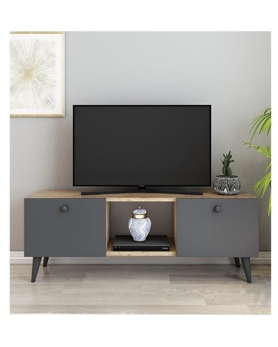TV üçün tumba ev_12116161, laminat, boz/qəhvəyi, 160x35x45 sm