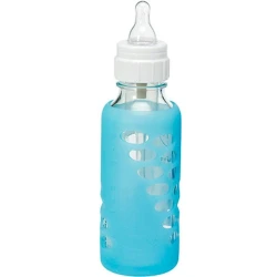 Защитный чехол Dr. Brown's Natural Flow 250 мл, для стеклянных бутылок, голубой