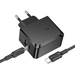 Сетевое зарядное устройство BOROFONE BAS63A, 1USB/1Type-C, QC 3.0+PD 65W, 3A Сетевое зарядное устройство BOROFONE BAS63A, 1USB/1Type-C, QC 3.0+PD 65W, 3A