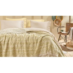 Покрывало Yataş Zion, 170x240 см, полутораспальный, хлопок/полиэстер/акрил, Safran