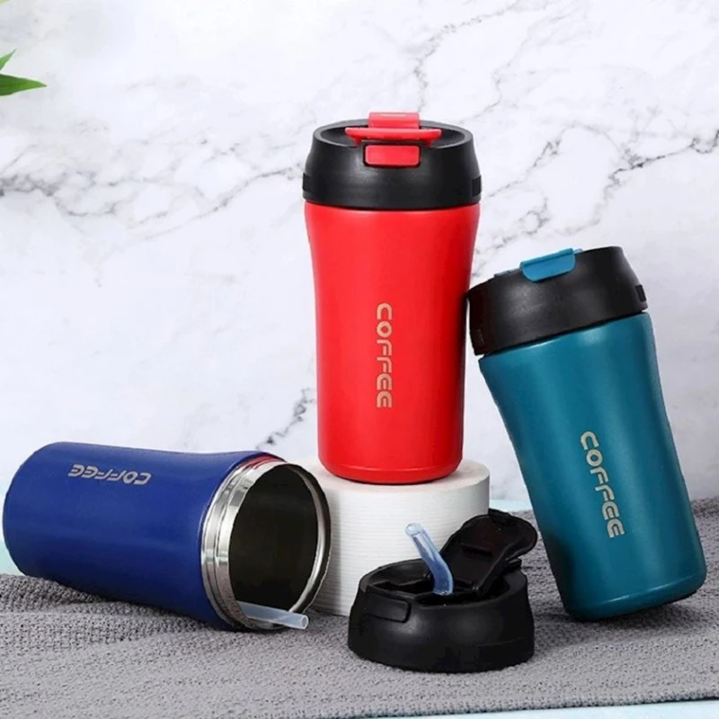 Термокружка Coffee, 360 мл, нержавеющая сталь, синяя Термокружка Coffee, 360 мл, нержавеющая сталь, синяя