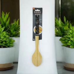 Ложка BTC-018, дерево/пластик, бежевая, 32 см