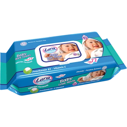 Nəm salfetlər uşaq üçün Lara Fresh Baby Qapaq ilə 72 əd
