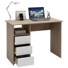 Kompüter masası Marina 3563_M25Stol3PlokiOtkritiyMix, LDSP, 75x52x104 sm, qəhvəyi/ağ