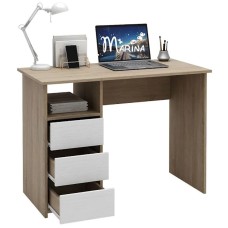 Kompüter masası Marina 3563_M25Stol3PlokiOtkritiyMix, LDSP, 75x52x104 sm, qəhvəyi/ağ