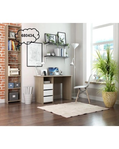 Kompüter masası Marina 3563_M25Stol3PlokiOtkritiyMix, LDSP, 75x52x104 sm, qəhvəyi/ağ